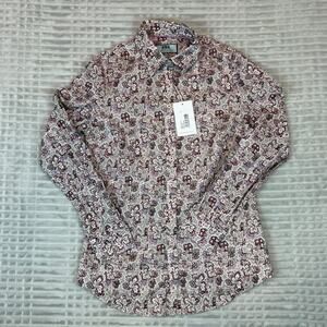 NWT Hawes & Curtis Woman's Semi Fitted Pink and Brown UK Size 8 Hipster Shirt